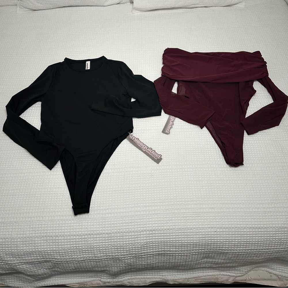 Missguided Black and Burgundy Bodysuits